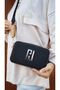 Justpolo Women's Black Brown Original Lacoste 3-Compartment Two-Strap Shoulder and Crossbody Bag - 4