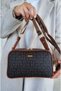 Women's Brown Brown 5 Compartment Monogram Printed Shoulder and Crossbody Bag - 7