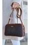 Women's Brown Brown 5 Compartment Monogram Printed Shoulder and Crossbody Bag - 8
