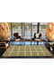 Green Rectangular Patterned Woven Base and Washable Carpet Miravip9508 - 3