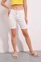 Women's Ecru Cotton Double Leg Over-the-Knee Shorts 21s603