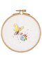 Tuva Cross Stitch Wooden Hoop Kit Butterfly And Flower E1301 12.5 Cm