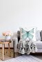 White Background Blue Butterfly Motif Digital Printed Decorative Raschel Knitted Pillow Throw Pillow Cover - 2