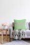 Green Background Daisy Butterfly Design Digital Printed Modern Raschel Knitted Pillow Throw Pillow Cover - 2