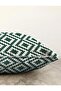 Digital Printed Decorative Raschel Knitted Pillow Cushion Cover with Green Geometric Drawing - 3