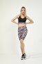 Purple Zebra Pattern Digital Printed High Waist Biker Tights - 3