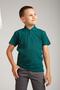 Combed Cotton Polo Neck Dark Green School T-shirt - 2
