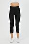 Women's Black High Waist Capri Leggings - 2
