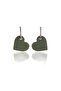 Matte Khaki Color Antiallergic Heart Earrings - 2