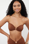 Kahverengi Straplez Kaplı Döküm Aksesuarlı Bikini Üstü TBESS24BU00150 - 4