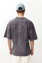 Anthracite Oversized /Wide Fit 100% Cotton T-Shirt with Faded Effect Text Print TMNSS23TS00166