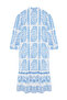 Blue Shawl Print Midi Woven Ruffle Beach Dress Tbess24El00155 - 7