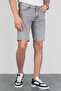 Men's Snow Wash Grinding Relaxed Fit Flexible Lycra Grey Jeans Jean Shorts Hlthe 001961