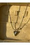 Silver Color Dorica Chain Heart Necklace - 3