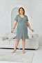 Women's Striped Short Sleeve Oversize Dress - 2