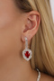 Stylish Water Path Red Drop Stone Necklace Earring Set Bridal Jewelry Set Engagement Set Party Invitation Set - 4