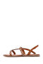 Tan Stone Detailed Women's Flat Sandals - 23sfd443614 - 2