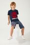 Mask Navy Blue Boy Capri Set