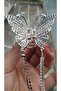 Metal Latch Buckle - Trend Model Butterfly with Hanging Pearls - 2