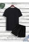 Paris Je t'Aime - Black T-Shirt and Shorts Combo, Crew Neck - 2