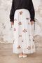 Hijab Embroidered Chiffon Skirt - burgundy - 4