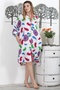 White-Burgundy Shirt Collar Long Sleeve Buttoned Hidden Pocket Allover Printed Woven Casual Dress - 5