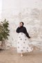 Hijab Embroidered Chiffon Skirt - black