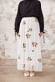 Hijab Embroidered Chiffon Skirt - Green Color