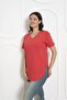 Donex Women's V-Neck Slit T-Shirt - 2