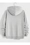 Dream Maker Text Sweatshirt Zippered Cardigan - Gray Printed Oversize Pocket Winter Hoodie - 2