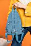Women's Blue Clinkir Fabric Waterproof Bodybag And Backpack - 2