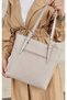 JUSTPOLO WOMEN'S WHITE LARGE SIZE SHOULDER BAG TOTE BAG - 4
