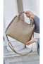 Braided Sand Colored Women's Hand and Shoulder Bag - 4