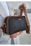 Women's Brown Brown 5 Compartment Monogram Printed Shoulder and Crossbody Bag - 5