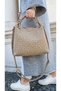Braided Sand Colored Women's Hand and Shoulder Bag - 3