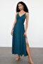 Petrol Maxi Woven Beach Dress Tbess24El00098
