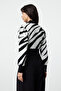 Black Zebra Print Crop Knitwear Sweater Twoaw21Kz0010 - 5
