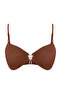 Kahverengi Straplez Kaplı Döküm Aksesuarlı Bikini Üstü TBESS24BU00150 - 5