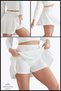 White High Waist Flounces Shorts Sports Skirt Swim Shorts Skirt with Shorts - 3