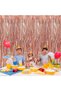 Set of 2 Rose Gold Pink Door Wall Party Backdrop Background Glittering Adhesive Birthday Photo Curtain - 3
