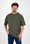 Unisex Cotton Khaki Crew Neck Oversize T-shirt - 2