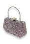 Lilac Color Jewelled Pearled Metal Handle Evening Bag Evening Bag Engagement Wedding Bridal Bag - 2