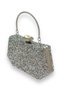 Silver Gray Lame Color Jewelled Pearl Metal Handle Evening Dress Bag Evening Bag Engagement Wedding Bridal Bag - 2