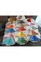 3D Cocktail and Coffee Side Serving Napkin 4 Pieces Blue Colored - 5