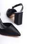 Olsen Women's Pointed Toe Open Back Banded Thick Heeled Stiletto Daily Evening Dress Shoes - 7
