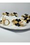 6-piece double butterfly branch white and black enamel gold plated napkin ring - 3