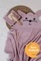Kids 100% Cotton Rabbit Pattern Embroidered and Pouch Gift Baby Towel Swaddle *Pink