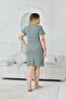Women's Striped Short Sleeve Oversize Dress - 7