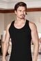 Pack of 3 Black Ribbed Men's Rambo Undershirt