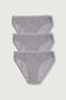 Women's Gray 3 Pack Bikini Panties ELF568T0635CCM3 - 2